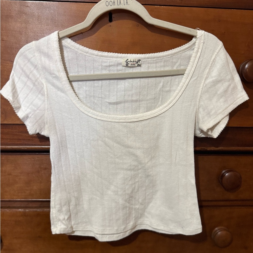 Free People white shirt. Crop top